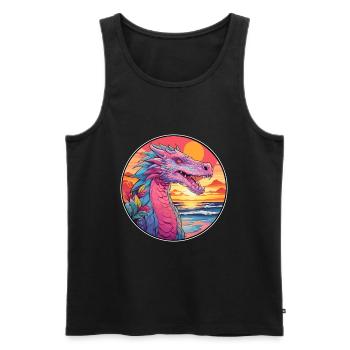 Drache Buntes Aquarell Cartoon Kawaii Tier - Männer Premium Bio Tank Top - Schwarz - Vorne - AI Model Male 178 light (178cm)