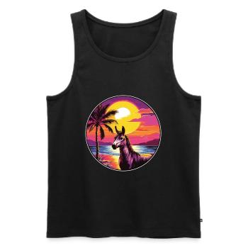 Esel buntes Aquarell Cartoon Kawaii Tier - Männer Premium Bio Tank Top - Schwarz - Vorne - Michal (187cm)