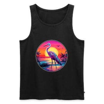 Ibis Colorful Watercolor Cartoon Kawaii Animal - Men's Premium Organic Tank Top - black - Front - AI Model Male 178 light (178cm)