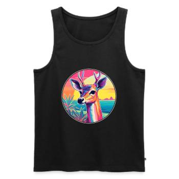 Impala Buntes Aquarell Cartoon Kawaii Tier - Männer Premium Bio Tank Top - Schwarz - Vorne - Michal (187cm)