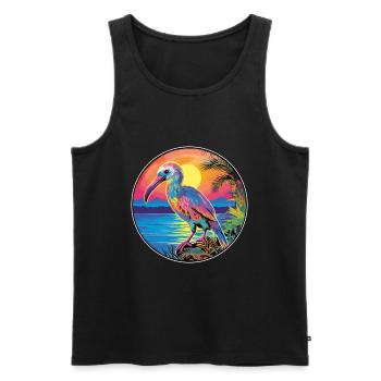 Kiwi Vogel Buntes Aquarell Cartoon Kawaii Haustier - Männer Premium Bio Tank Top - Schwarz - Vorne - Michal (187cm)