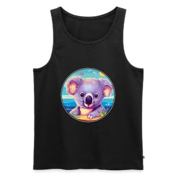 Koala Buntes Aquarell Cartoon Kawaii Tier - Männer Premium Bio Tank Top - Schwarz - Vorne - AI Model Male 178 light (178cm)