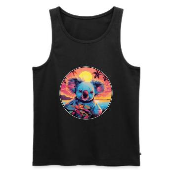 Koala Buntes Aquarell Cartoon Kawaii Tier - Männer Premium Bio Tank Top - Schwarz - Vorne - AI Model Male 178 light (178cm)