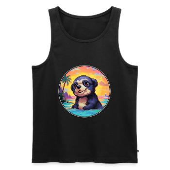 Mole Colorful Watercolor Cartoon Kawaii Animal - Men's Premium Organic Tank Top - black - Front - AI Model Male 178 light (178cm)