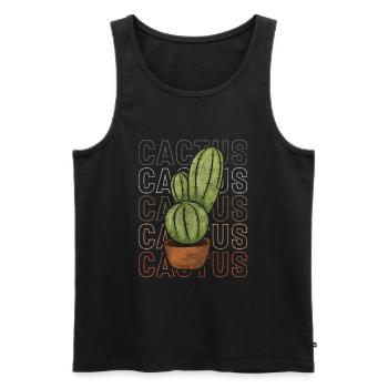 Cactus soleil Mexique câlin - Débardeur bio Premium Homme - noir - Devant - AI Model Male 178 light (178cm)