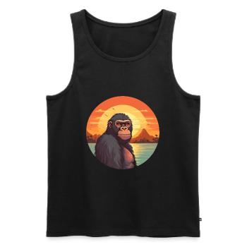 Affe buntes Aquarell Cartoon Kawaii Tier - Männer Premium Bio Tank Top - Schwarz - Vorne - Michal (187cm)