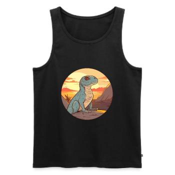 Basilisk Colorful Watercolor Cartoon Kawaii Animal - Men's Premium Organic Tank Top - black - Front - AI Model Male 178 light (178cm)