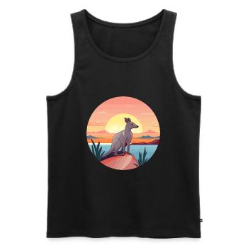 Aardvark Colorful Watercolor Cartoon Kawaii Animal - Men's Premium Organic Tank Top - black - Front - Michal (187cm)