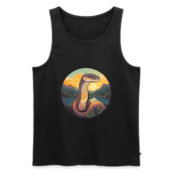 Anaconda Colorful Watercolor Cartoon Kawaii Animal - Men's Premium Organic Tank Top - black - Front - AI Model Male 178 light (178cm)