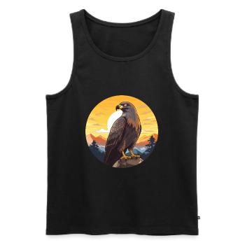 Bussard Buntes Aquarell Cartoon Kawaii Tier - Männer Premium Bio Tank Top - Schwarz - Vorne - Michal (187cm)