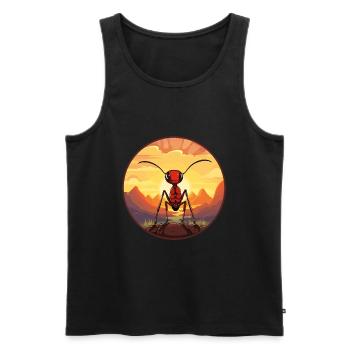 Ant Colorful Watercolor Cartoon Kawaii Animal - Men's Premium Organic Tank Top - black - Front - AI Model Male 178 light (178cm)