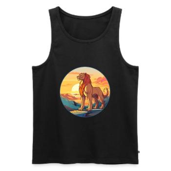 Chimère Aquarelle Colorée Dessin Animé Kawaii Animal - Débardeur bio Premium Homme - noir - Devant - Michal (187cm)