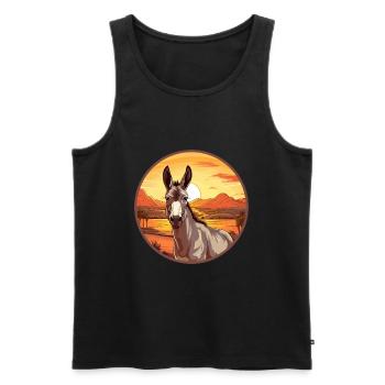 Esel buntes Aquarell Cartoon Kawaii Tier - Männer Premium Bio Tank Top - Schwarz - Vorne - Michal (187cm)