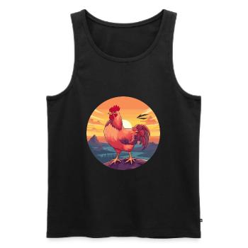 Huhn buntes Aquarell Cartoon Kawaii Tier - Männer Premium Bio Tank Top - Schwarz - Vorne - Michal (187cm)