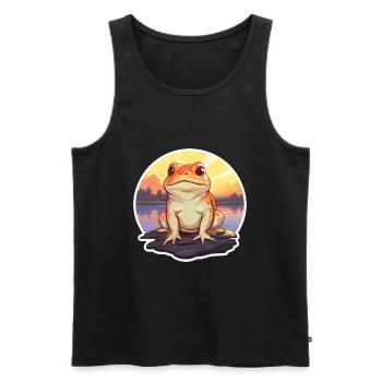 Cochon d’Inde Aquarelle colorée Dessin animé Kawaii Pet - Débardeur bio Premium Homme - noir - Devant - Michal (187cm)