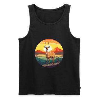 Impala Buntes Aquarell Cartoon Kawaii Tier - Männer Premium Bio Tank Top - Schwarz - Vorne - Michal (187cm)