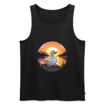 Ente buntes Aquarell Cartoon Kawaii Tier - Männer Premium Bio Tank Top - Schwarz - Vorne - AI Model Male 178 light (178cm)
