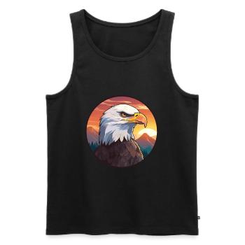Eagle Colorful Watercolor Cartoon Kawaii Animal - Men's Premium Organic Tank Top - black - Front - AI Model Male 178 light (178cm)