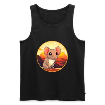 Elephant Shrew Colorful Watercolor Cartoon Kawaii - Men's Premium Organic Tank Top - black - Front - AI Model Male 178 light (178cm)