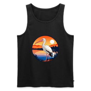 Ibis Colorful Watercolor Cartoon Kawaii Animal - Men's Premium Organic Tank Top - black - Front - AI Model Male 178 light (178cm)