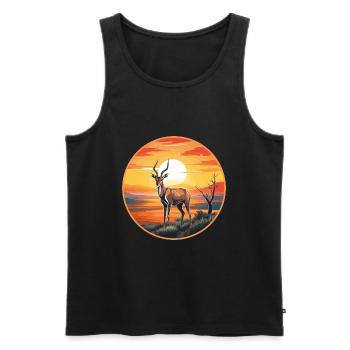 Impala Buntes Aquarell Cartoon Kawaii Tier - Männer Premium Bio Tank Top - Schwarz - Vorne - Michal (187cm)