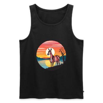 Okapi Colorful Watercolor Cartoon Kawaii Animal - Men's Premium Organic Tank Top - black - Front - AI Model Male 178 light (178cm)
