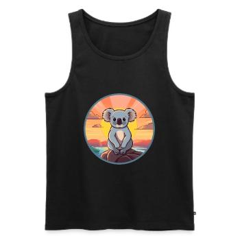Koala Buntes Aquarell Cartoon Kawaii Tier - Männer Premium Bio Tank Top - Schwarz - Vorne - AI Model Male 178 light (178cm)