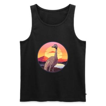 Strauß buntes Aquarell Cartoon Kawaii Tier - Männer Premium Bio Tank Top - Schwarz - Vorne - Michal (187cm)