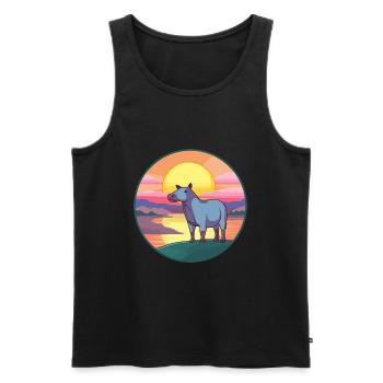 Tapir Colorful Watercolor Cartoon Kawaii Animal - Men's Premium Organic Tank Top - black - Front - Michal (187cm)