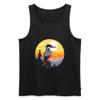 Specht bunte Aquarell-Karikatur Kawaii Haustier - Männer Premium Bio Tank Top - Schwarz - Vorne - Michal (187cm)