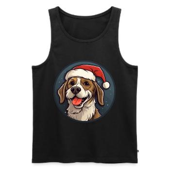 Hund Weihnachten - Männer Premium Bio Tank Top - Schwarz - Vorne - AI Model Male 178 light (178cm)