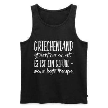 Lustiger Griechischer Spruch Griechenland Geschenk - Männer Premium Bio Tank Top - Schwarz - Vorne - AI Model Male 178 light (178cm)