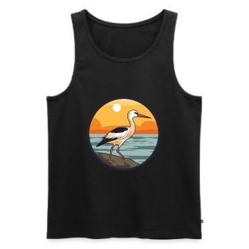 Avocet Watercolor Cartoon Kawaii Clipart Animal - Men's Premium Organic Tank Top - black - Front - Michal (187cm)