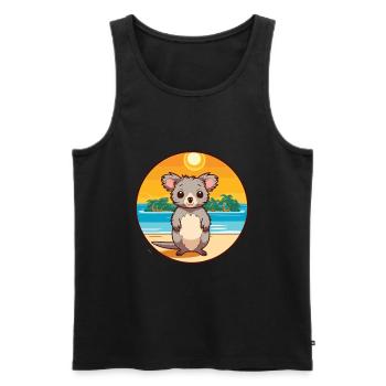 Aye Aye Aquarell Cartoon Kawaii Clipart Tier - Männer Premium Bio Tank Top - Schwarz - Vorne - AI Model Male 178 light (178cm)