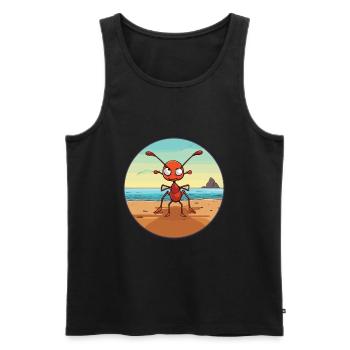 Ant Watercolor Cartoon Kawaii Clipart Animal - Men's Premium Organic Tank Top - black - Front - AI Model Male 178 light (178cm)