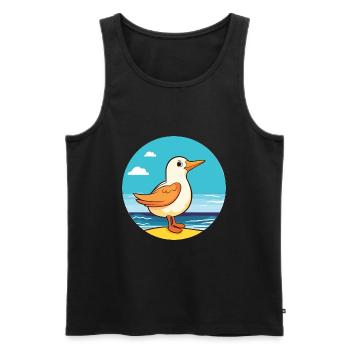 Oiseau Aquarelle Cartoon Kawaii Clipart Animal - Débardeur bio Premium Homme - noir - Devant - Michal (187cm)