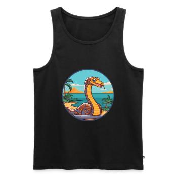 Cobra aquarelle dessin animé Kawaii Clipart Animal - Débardeur bio Premium Homme - noir - Devant - Michal (187cm)