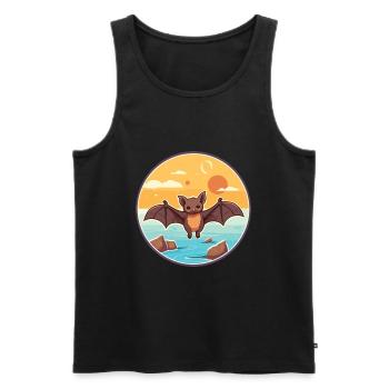 Fledermaus Aquarell Cartoon Kawaii Clipart Tier - Männer Premium Bio Tank Top - Schwarz - Vorne - AI Model Male 178 light (178cm)
