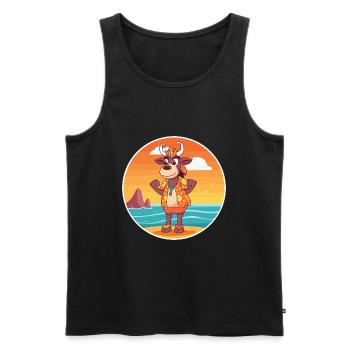 Bongo Aquarell Cartoon Kawaii Clipart Tier - Männer Premium Bio Tank Top - Schwarz - Vorne - Michal (187cm)