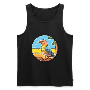 Cuckoo Watercolor Cartoon Kawaii Clipart Animal - Men's Premium Organic Tank Top - black - Front - Michal (187cm)