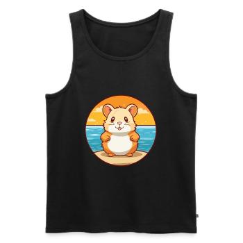 Hamster Aquarell Cartoon Kawaii Clipart Tier - Männer Premium Bio Tank Top - Schwarz - Vorne - Michal (187cm)