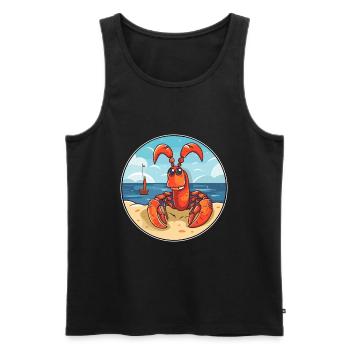 Homard aquarelle dessin animé Kawaii Clipart Animal - Débardeur bio Premium Homme - noir - Devant - Michal (187cm)