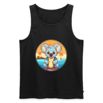 Koala Aquarell Cartoon Kawaii Clipart Tier - Männer Premium Bio Tank Top - Schwarz - Vorne - Michal (187cm)