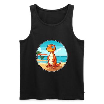 Lizard Watercolor Cartoon Kawaii Clipart Animal - Men's Premium Organic Tank Top - black - Front - AI Model Male 178 light (178cm)
