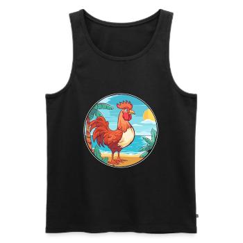 Hahn Aquarell Karikatur Kawaii Clipart Tier - Männer Premium Bio Tank Top - Schwarz - Vorne - AI Model Male 178 light (178cm)