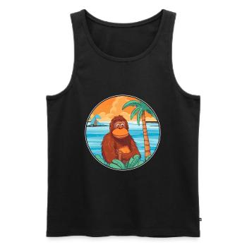 Orang-outan aquarelle dessin animé Kawaii Clipart Animal - Débardeur bio Premium Homme - noir - Devant - Michal (187cm)