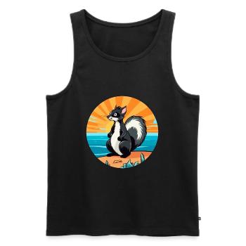 Skunk Aquarelle Dessin animé Kawaii Clipart Animal - Débardeur bio Premium Homme - noir - Devant - AI Model Male 178 light (178cm)
