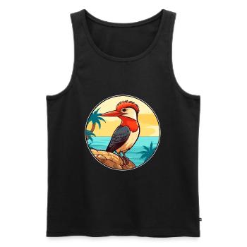 Pic Aquarelle Dessin animé Kawaii Clipart Animal de compagnie - Débardeur bio Premium Homme - noir - Devant - AI Model Male 178 light (178cm)