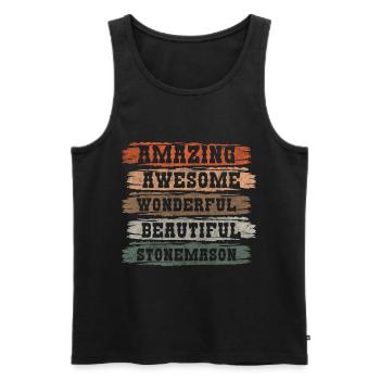 Stonemason Work Craft Craftsman - Men's Premium Organic Tank Top - black - Front - Michal (187cm)