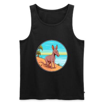Aardvark Watercolor Cartoon Kawaii Clipart Animal - Men's Premium Organic Tank Top - black - Front - Michal (187cm)